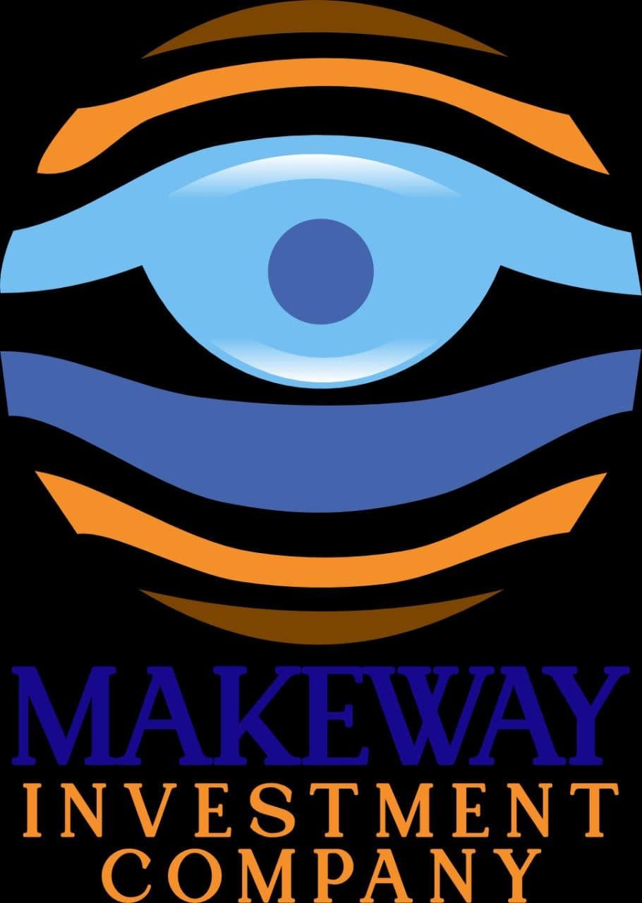 Makeway Investment Company logo featuring a stylized blue eye with orange and brown bands.